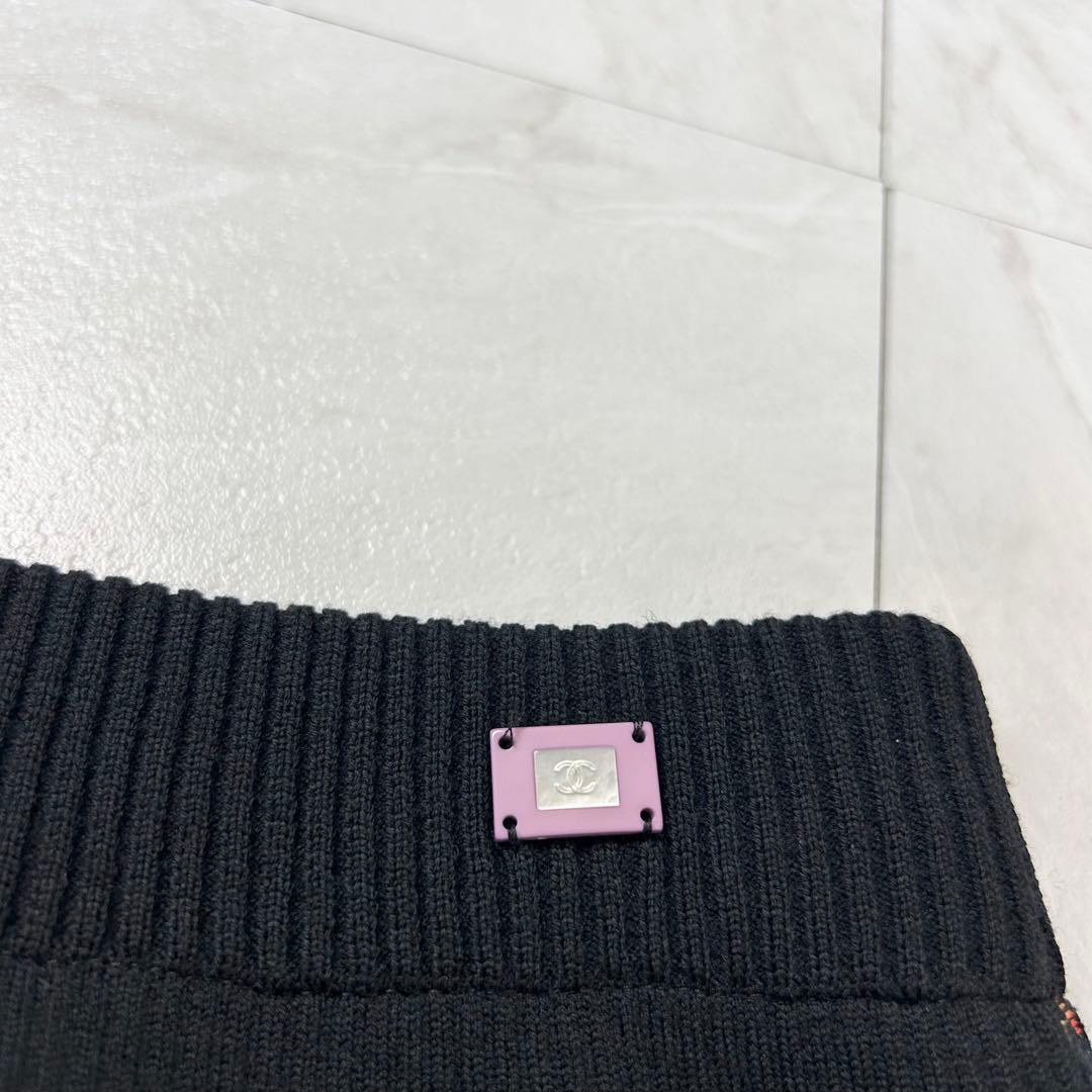 極美品 2001 CHANEL アルファベット ニット スカート ココプレート