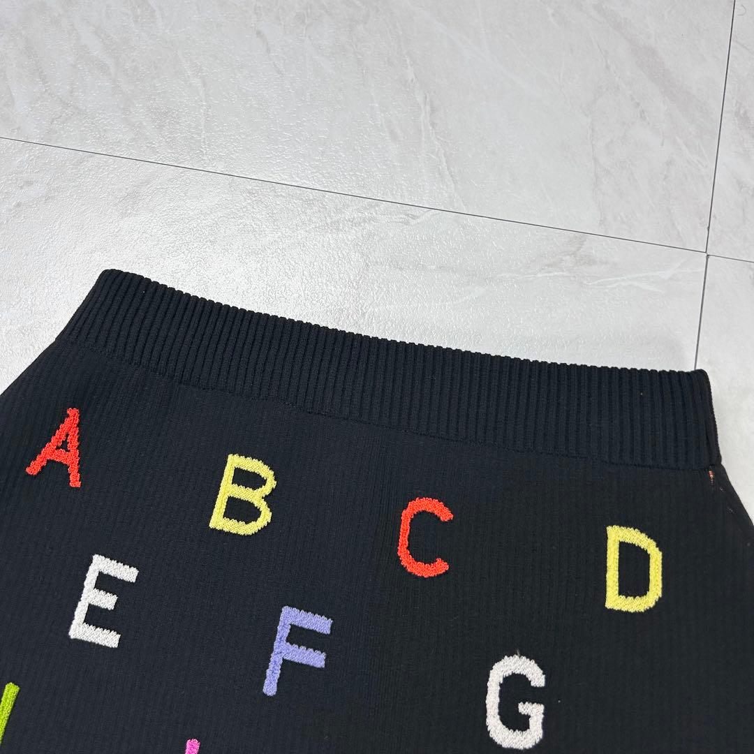 極美品 2001 CHANEL アルファベット ニット スカート ココプレート