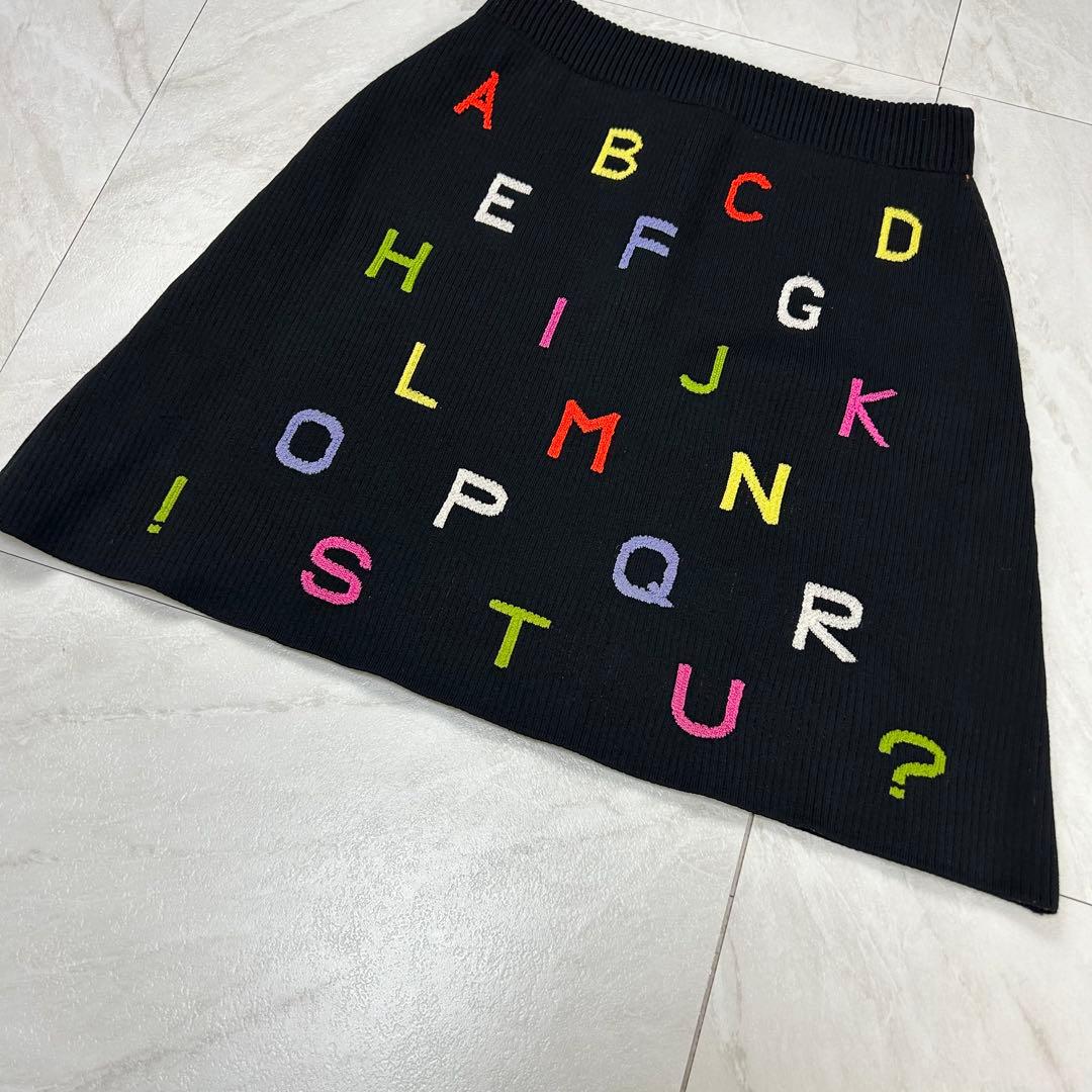 極美品 2001 CHANEL アルファベット ニット スカート ココプレート