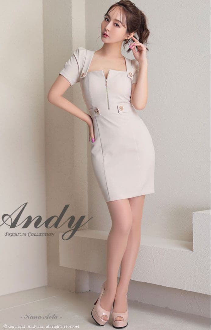 Andy ミニドレス AN-ON2805 ベージュ
