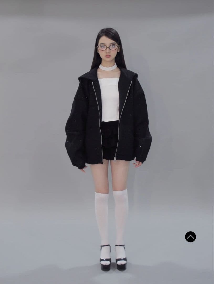 新品未開封 andwang Kirakira zip up BLACK M