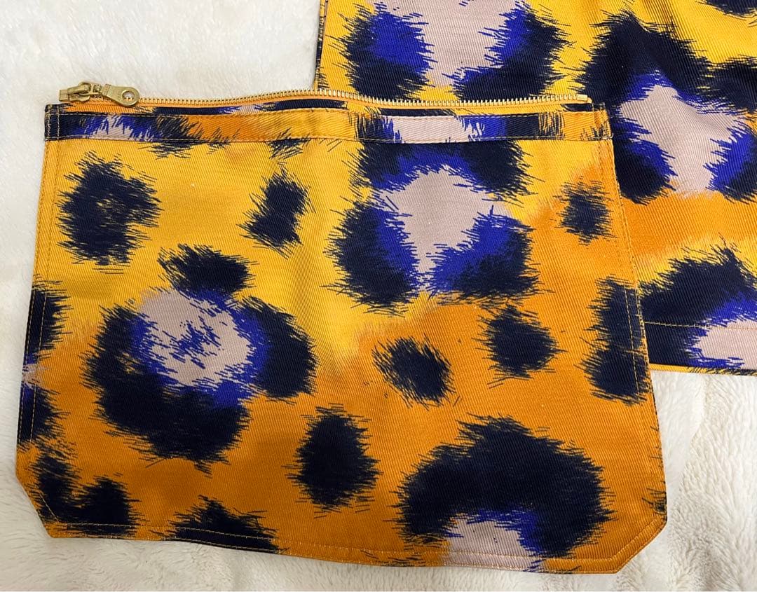 【美品】KENZOケンゾー　ミニスカート　オレンジ　レオパード柄　豹柄