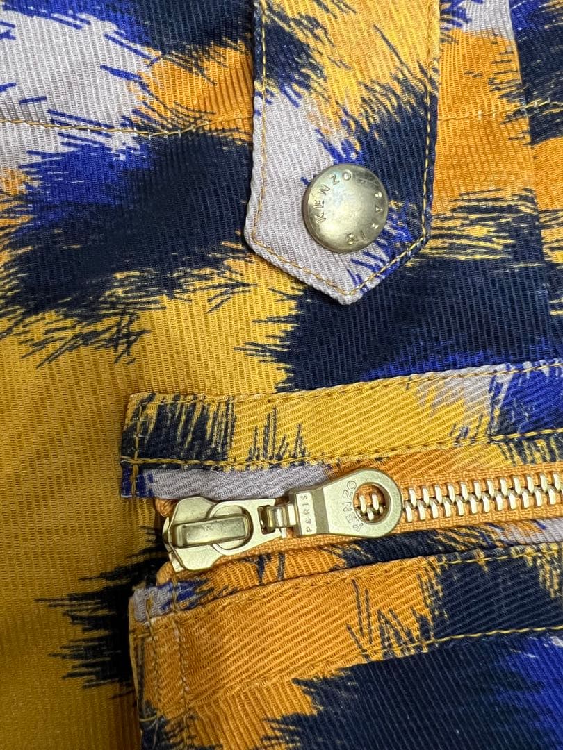 【美品】KENZOケンゾー　ミニスカート　オレンジ　レオパード柄　豹柄