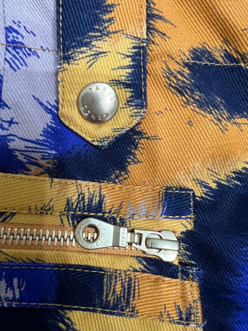 【美品】KENZOケンゾー　ミニスカート　オレンジ　レオパード柄　豹柄