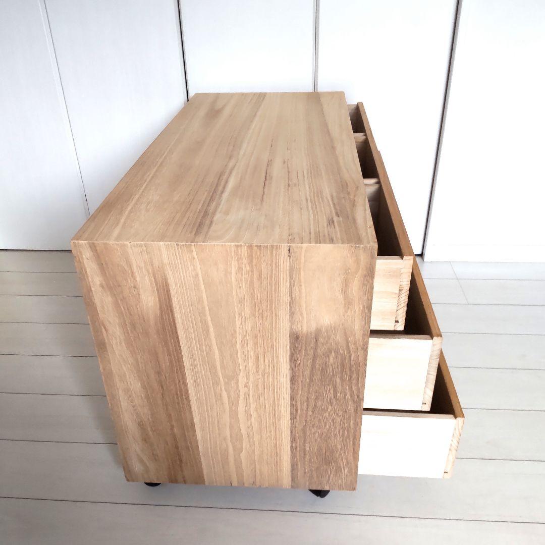 モダン　総桐箪笥　 チェスト　フラット　引出し収納　３段キャビネット　和　レトロ