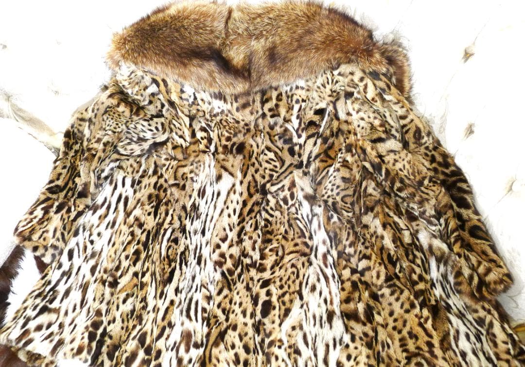 超お買い得最終価格❣️【EMBA】レオパード柄FUR＆お襟ラクーンFUR コート