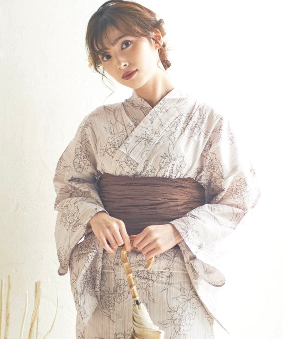 Dita 浴衣4点セット(ゆかた・しわへこ帯・下駄・着付け本）