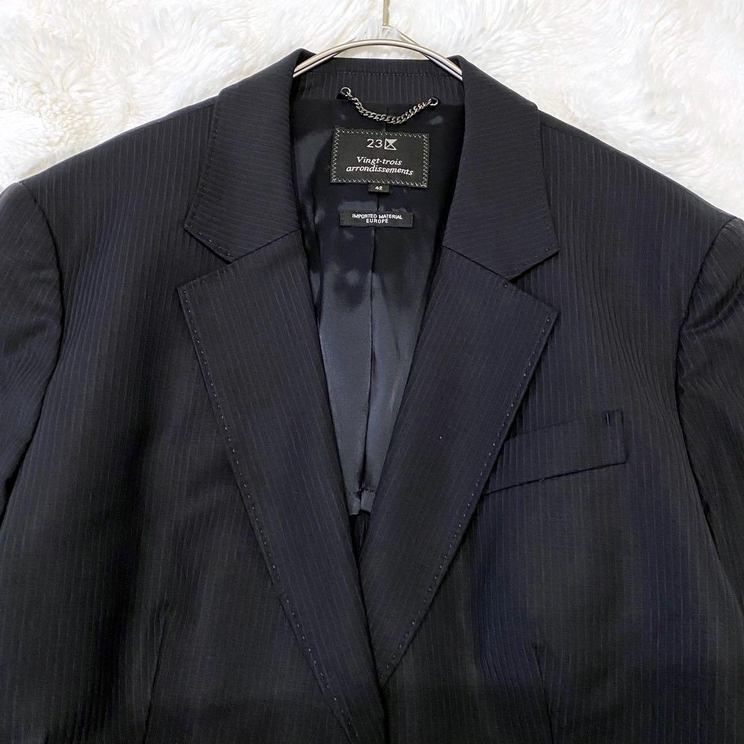 【 ３☆８ 様】23区 ストライプヨーロッパ製高級生地 スカートセットアップ