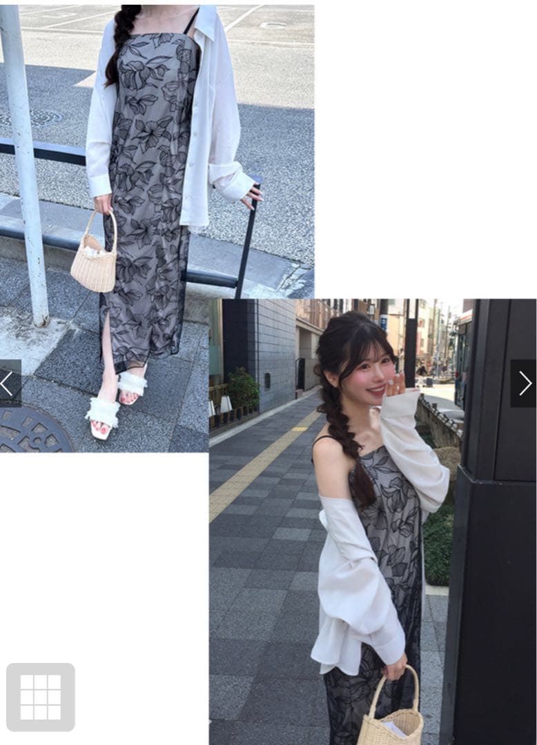 GRL 2Wayチュール花柄セパレート浴衣 tu1512 帯飾り レース