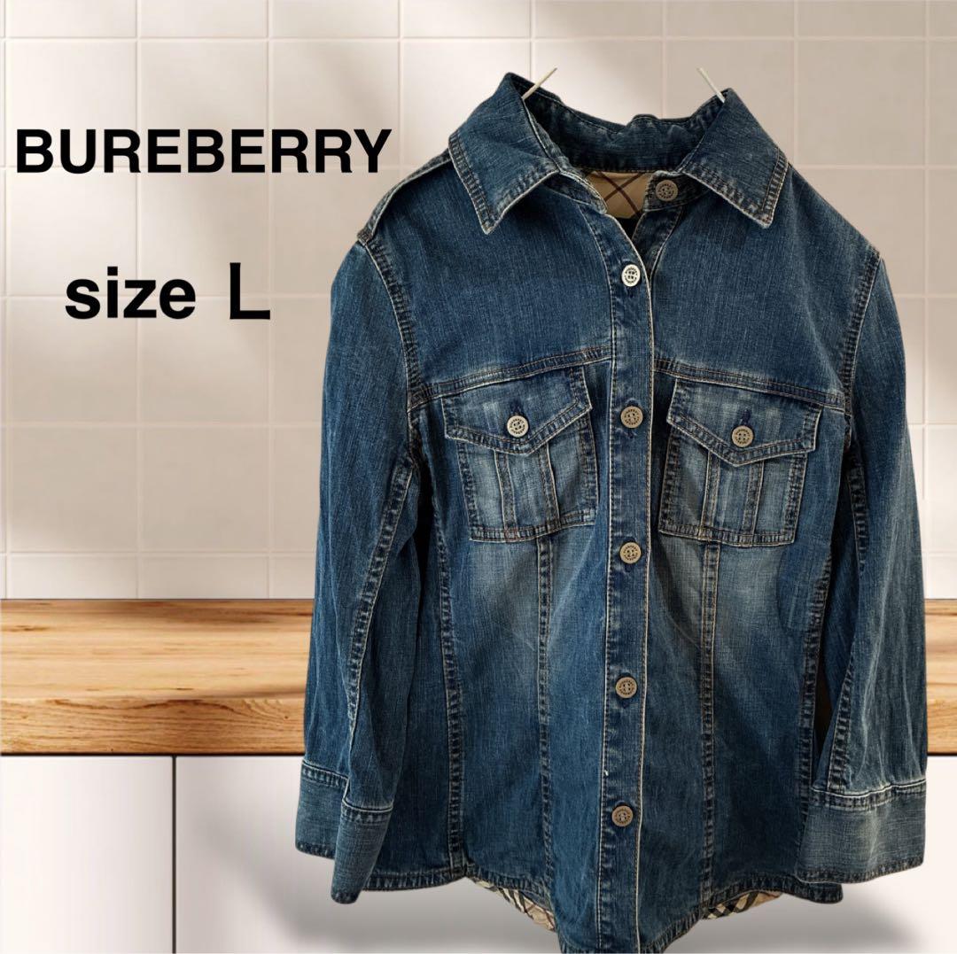 バーバリーロンドン ノバチェック裏地 デニムジャケット 40 Gジャン