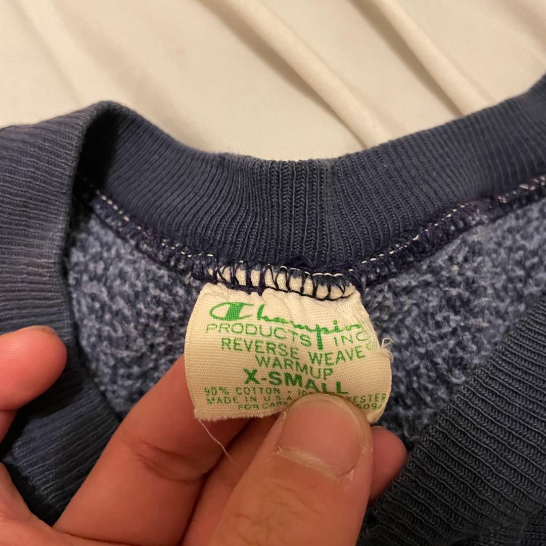 Special 70s 単色タグ Champion リバースウィーブ XS 紺