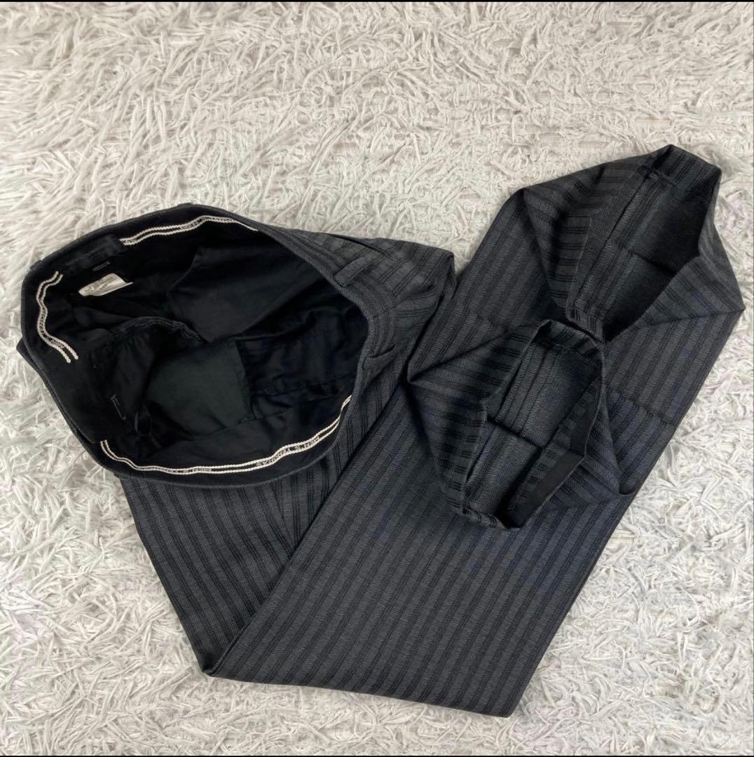 未使用級 廃盤 メンズティノラス スリーピーススーツ M ストライプ チャコール