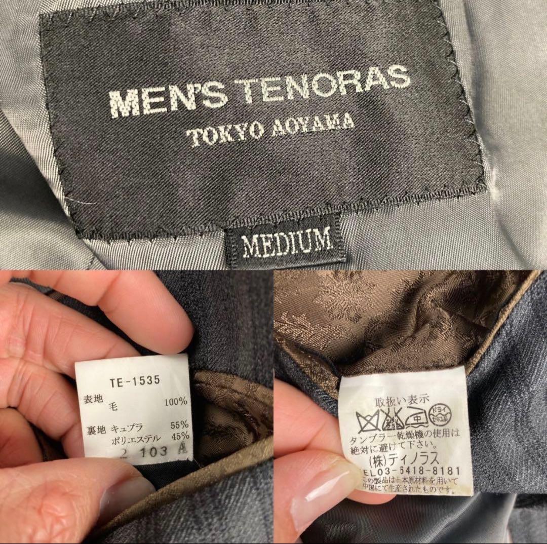 未使用級 廃盤 メンズティノラス スリーピーススーツ M ストライプ チャコール