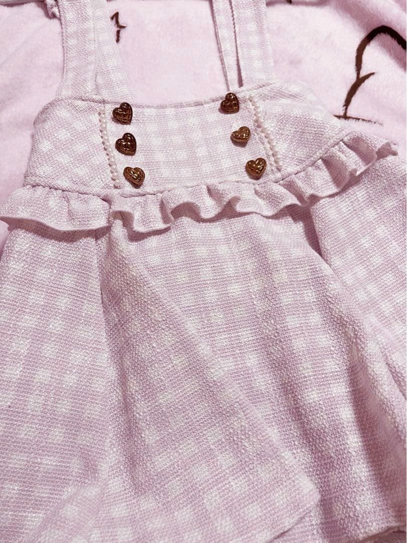 ♡lislisa♡ ギンガムツイードサスペンダー付スカパン　ピンク　美品　レア