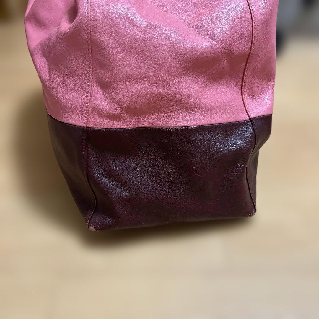 セリーヌ　ピンク×ブラウン トートバッグ ホリゾンタルカバ