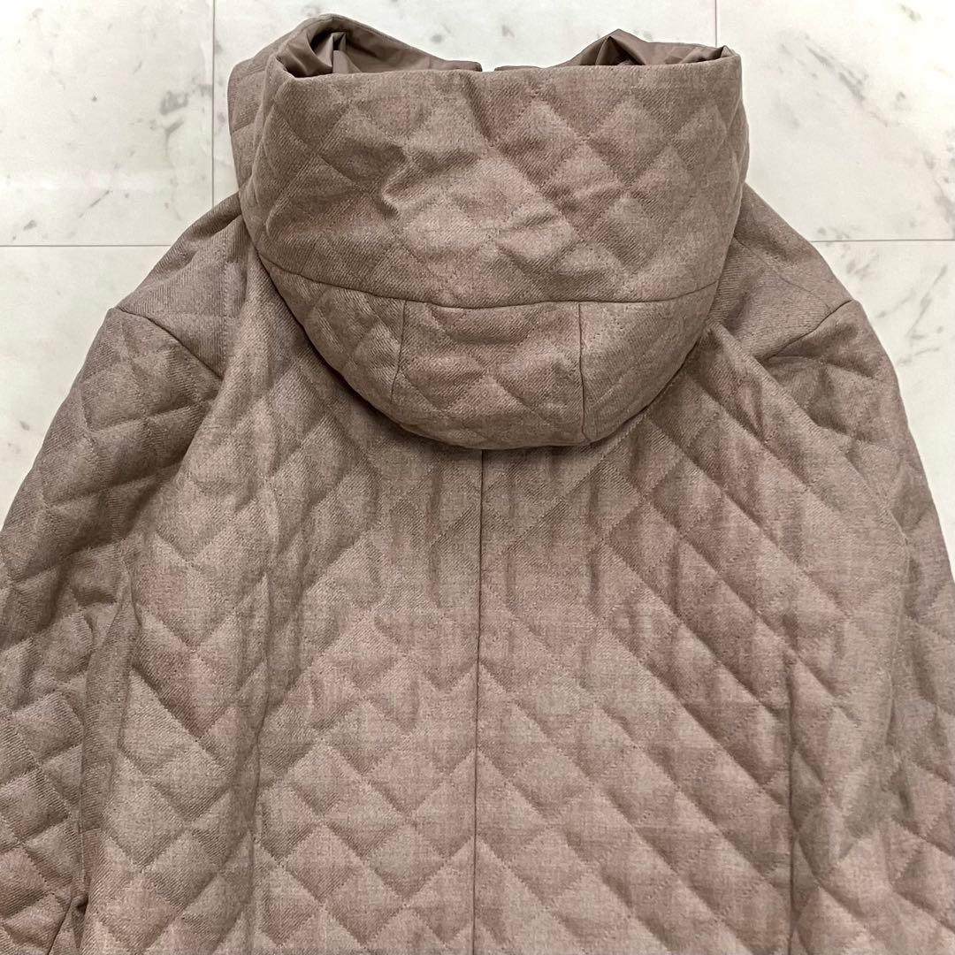 美品 ベイジ BEIGE, キルティングジャケット リバーシブル モカ