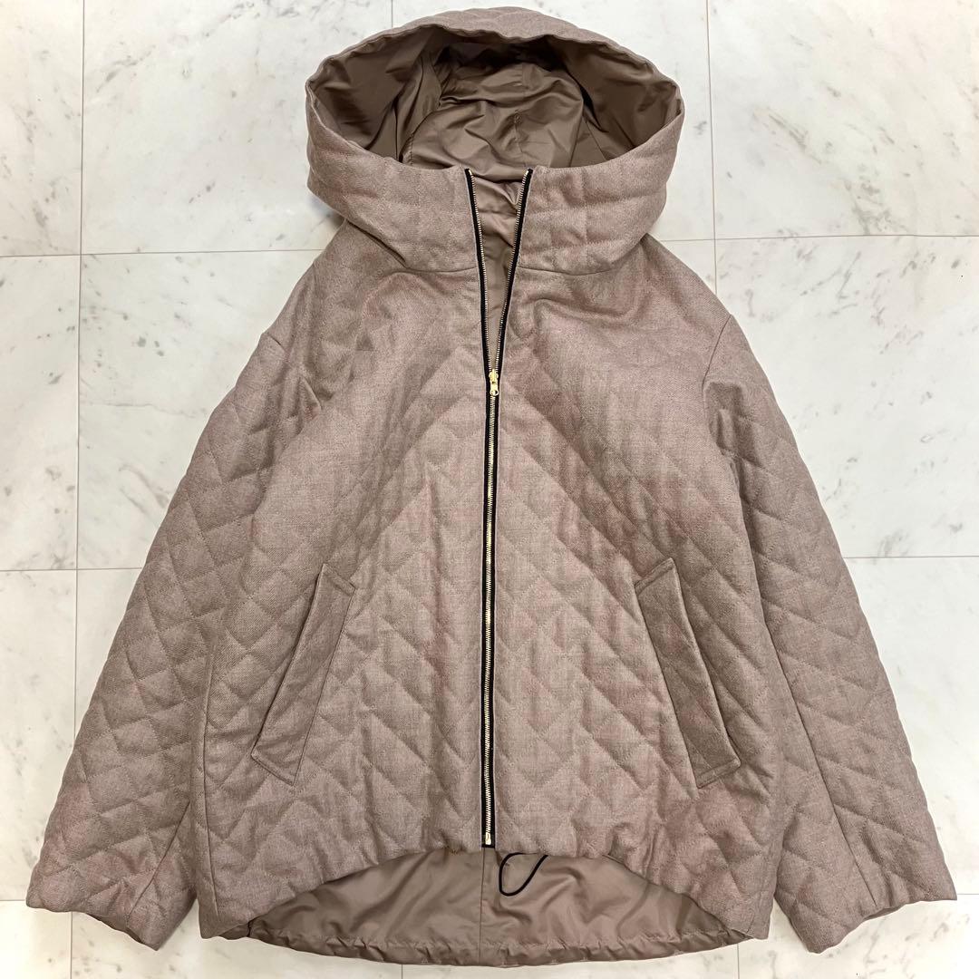 美品 ベイジ BEIGE, キルティングジャケット リバーシブル モカ