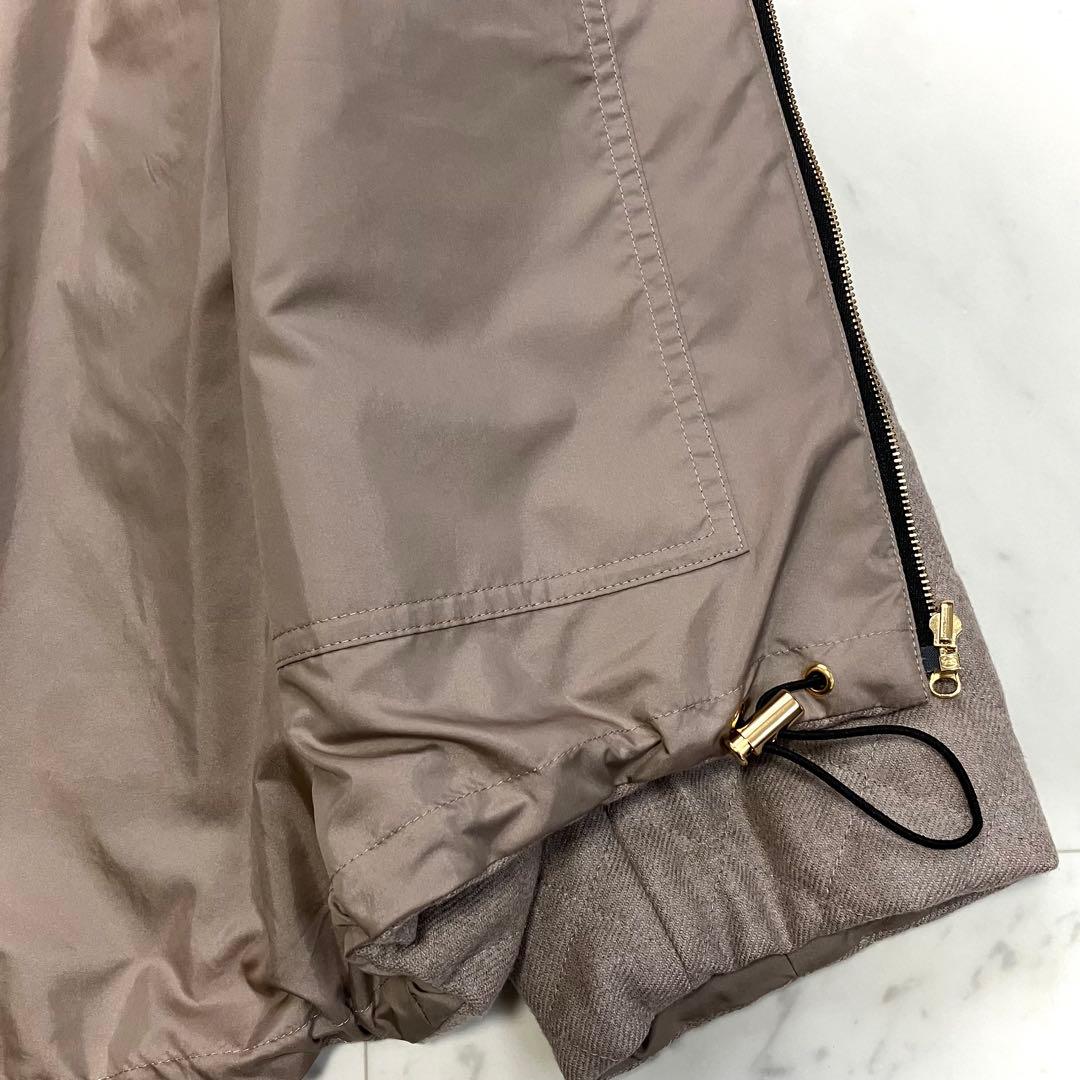 美品 ベイジ BEIGE, キルティングジャケット リバーシブル モカ