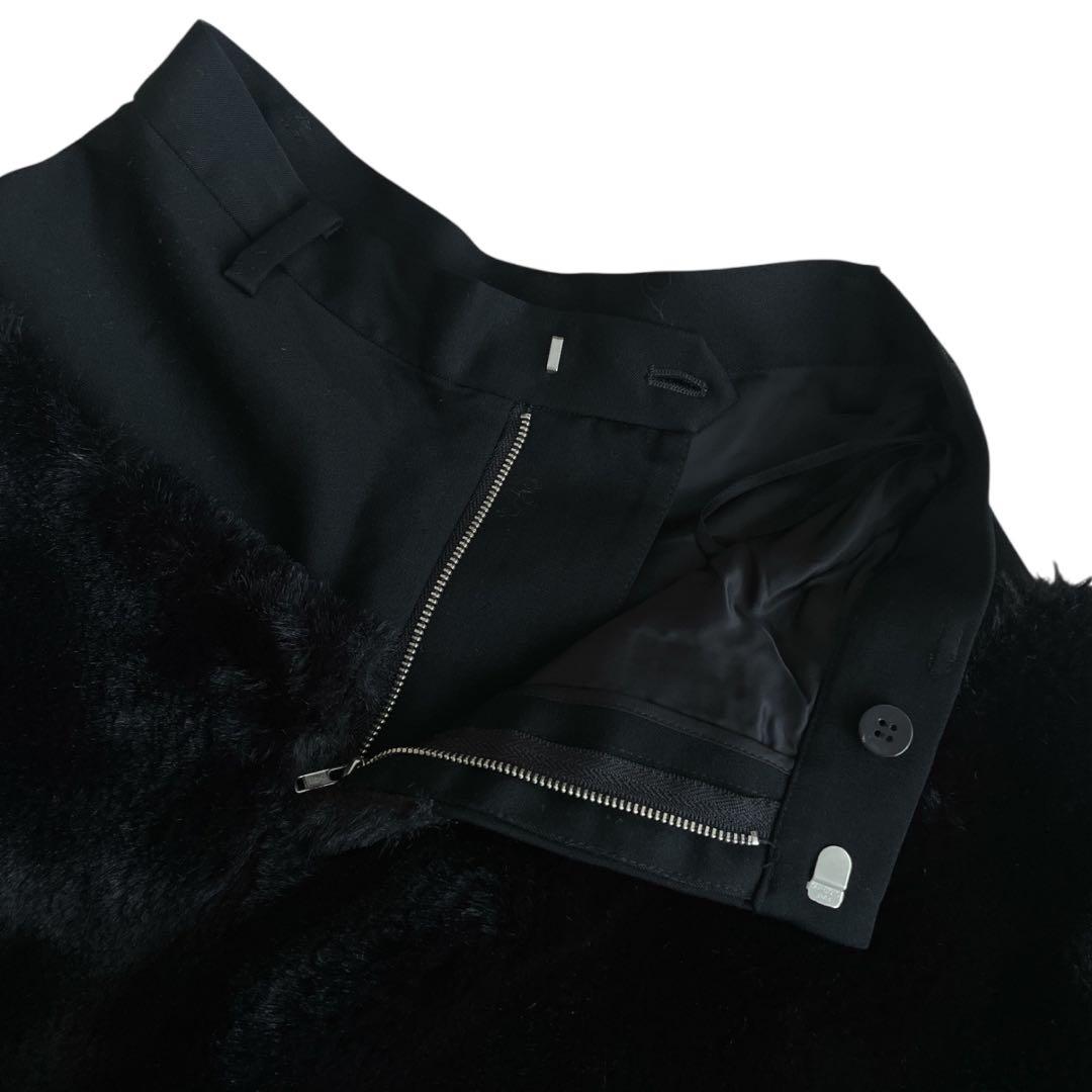 美品　Noir Kei Ninomiya ハーフパンツ　ファー　ウール　ブラック