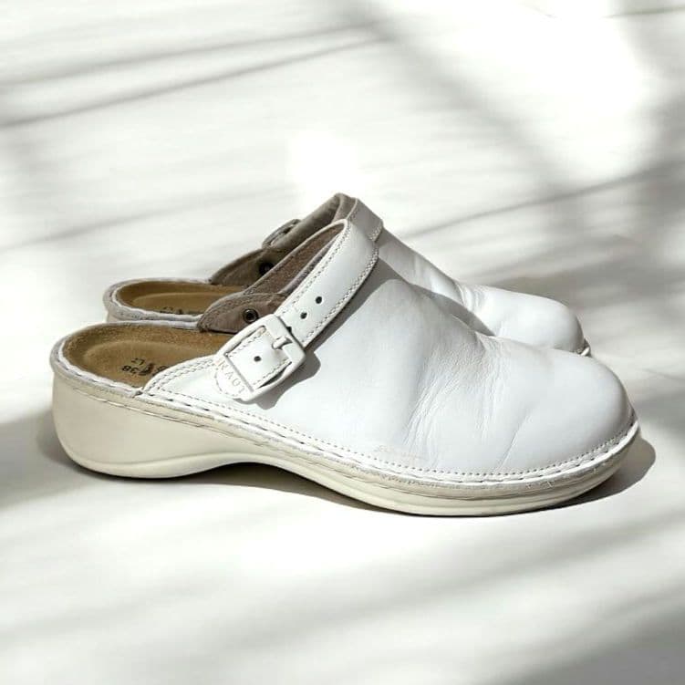 訳アリ NAOT IRIS サボサンダル ホワイト レザー ナオトアイリス 38