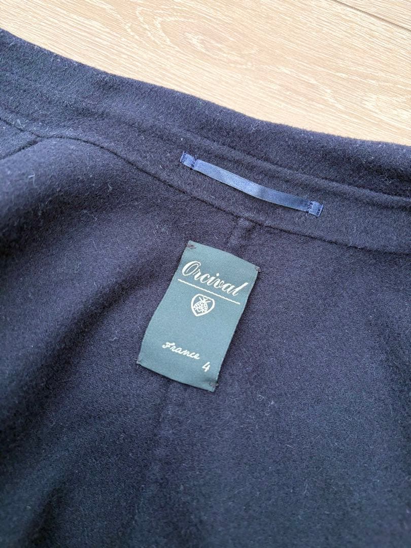 【送料無料】ORCIVAL ウールリバーダブルブレストコート ネイビー 4