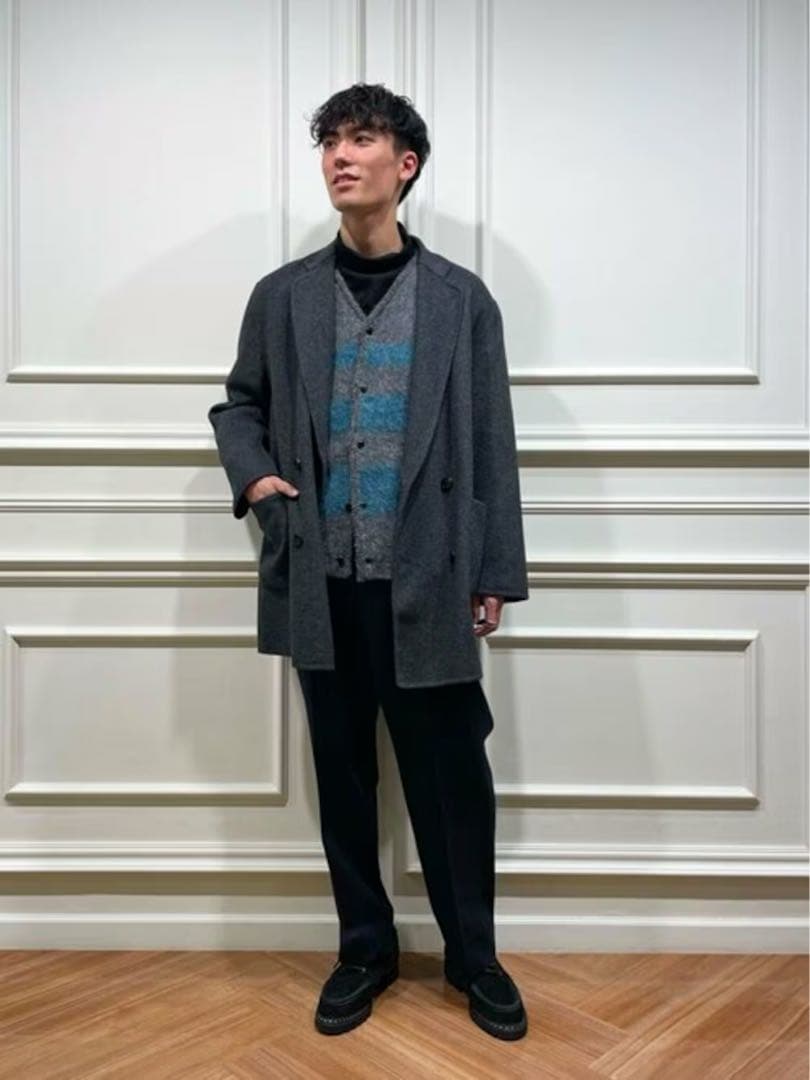 【送料無料】ORCIVAL ウールリバーダブルブレストコート ネイビー 4