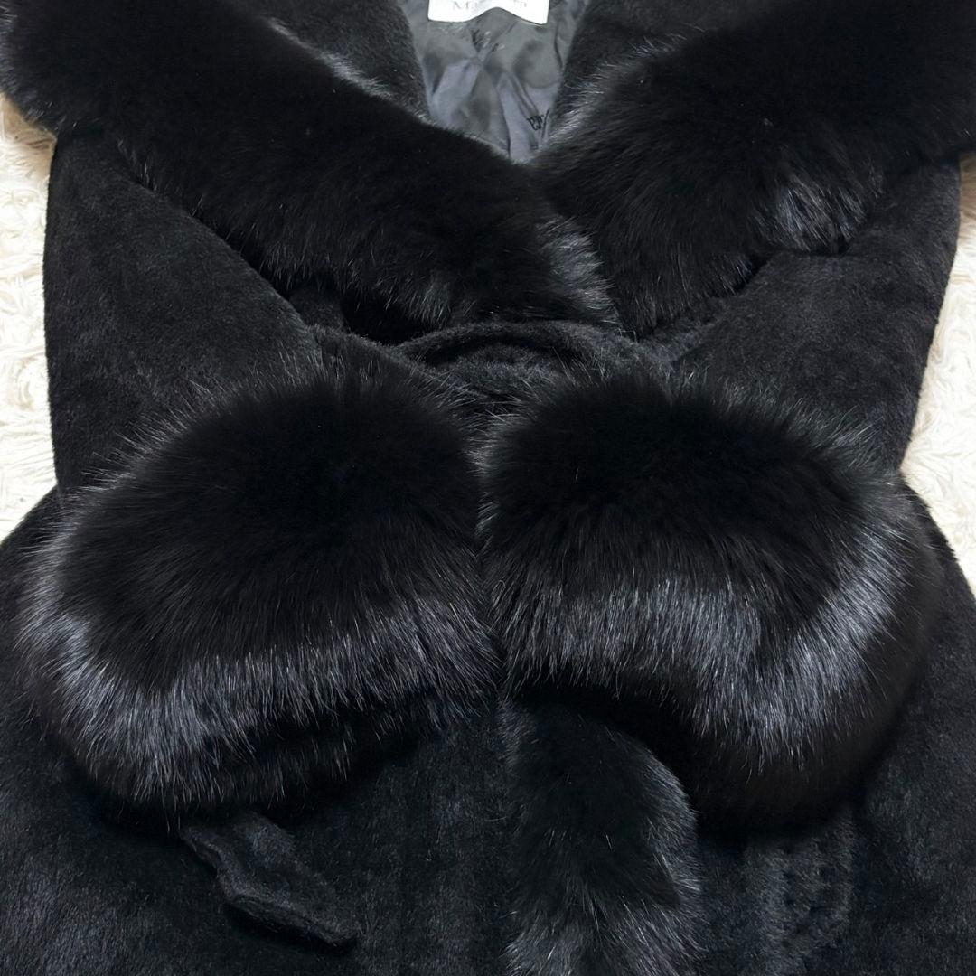 極美品 最高級ライン マックスマーラ コート　ファー 白タグ アルパカ混