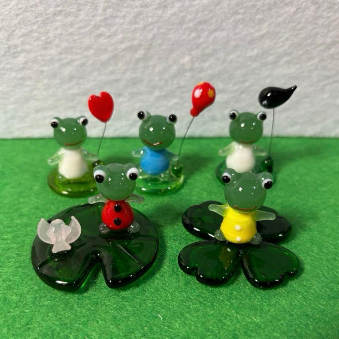 かえるん　ガラス細工　ミニチュア