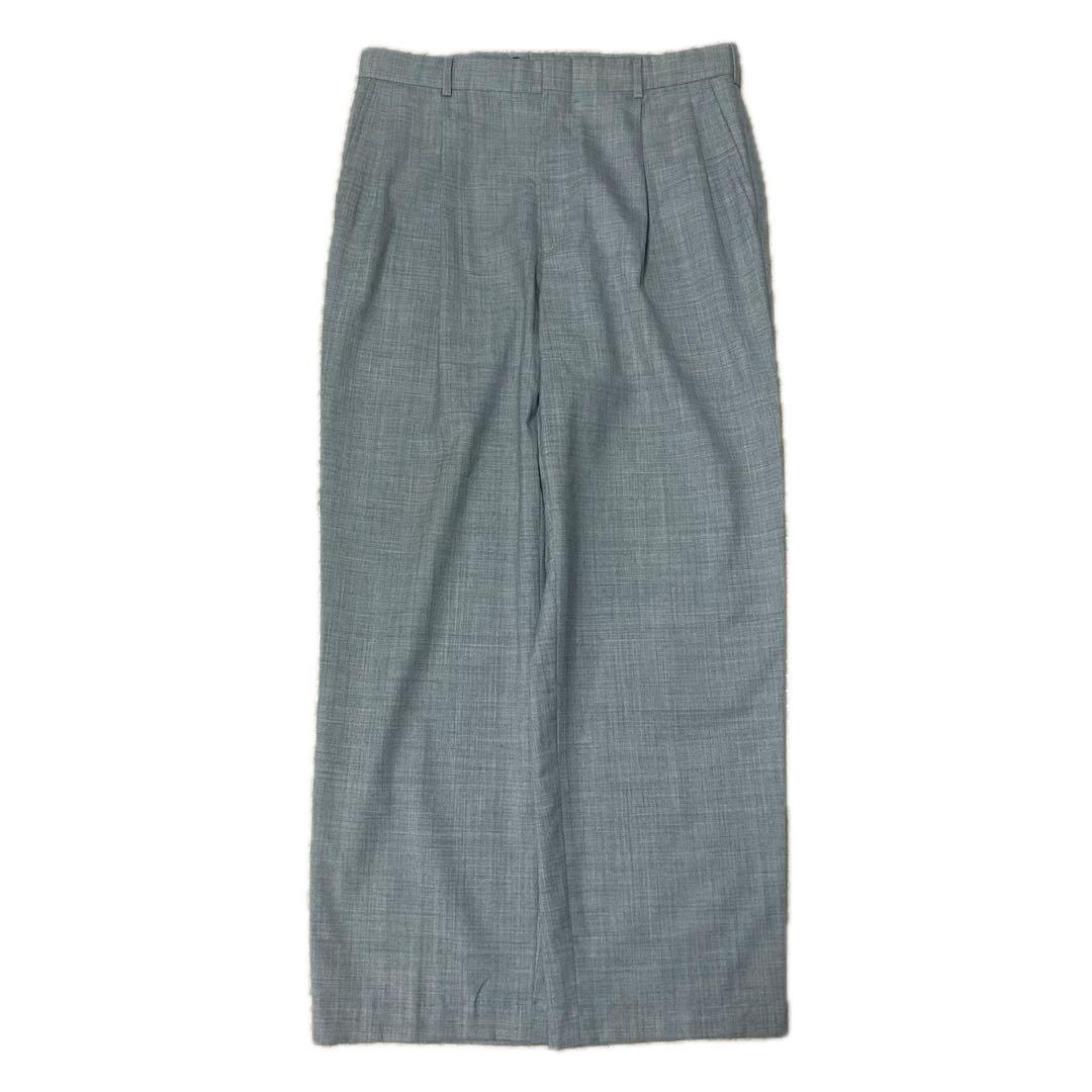 90s USA製 LANDS' END スラックス “絣” グレー ランズエンド