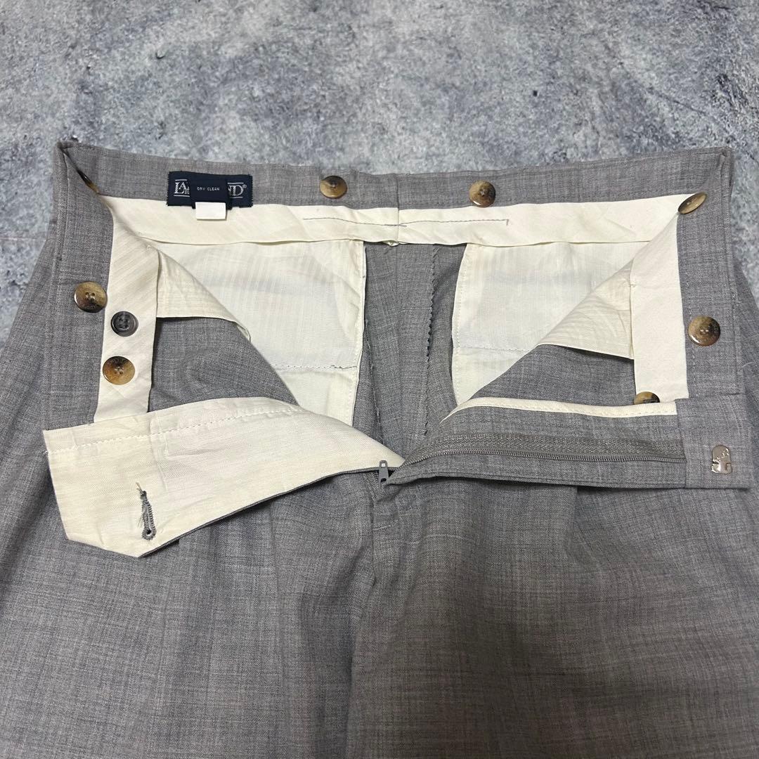 90s USA製 LANDS' END スラックス “絣” グレー ランズエンド