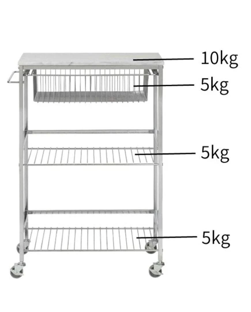 アスプルンド マーブルトップトローリーL 天然大理石 キッチンワゴン