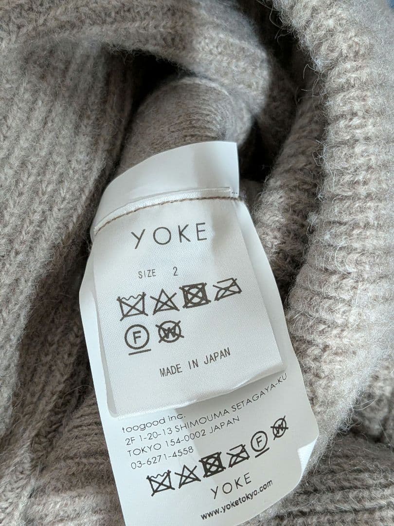 トップス YOKE 7G ALPACA WOOL CARDIGAN RIB KNIT