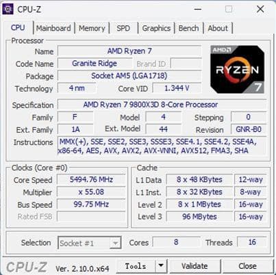 AMD Ryzen 7 9800X3D【動作確認済み】