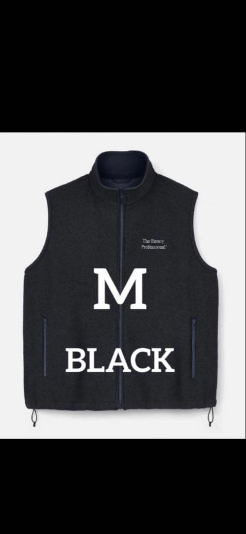新品未使用★エンノイ★プロフェッショナルフリースベスト★黒M