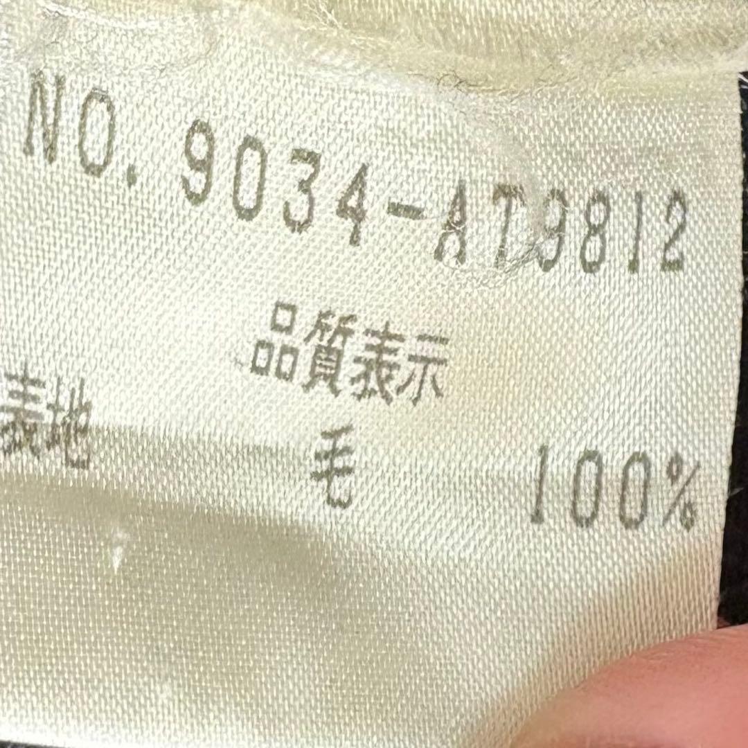 フォクシー　ウール100%ダブルボタンパイピングフレアワンピース　紺　L相当