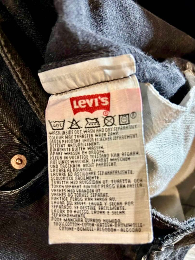 【希少】イギリス製 ユーロリーバイス 501ブラック 刻印311 W34 #19