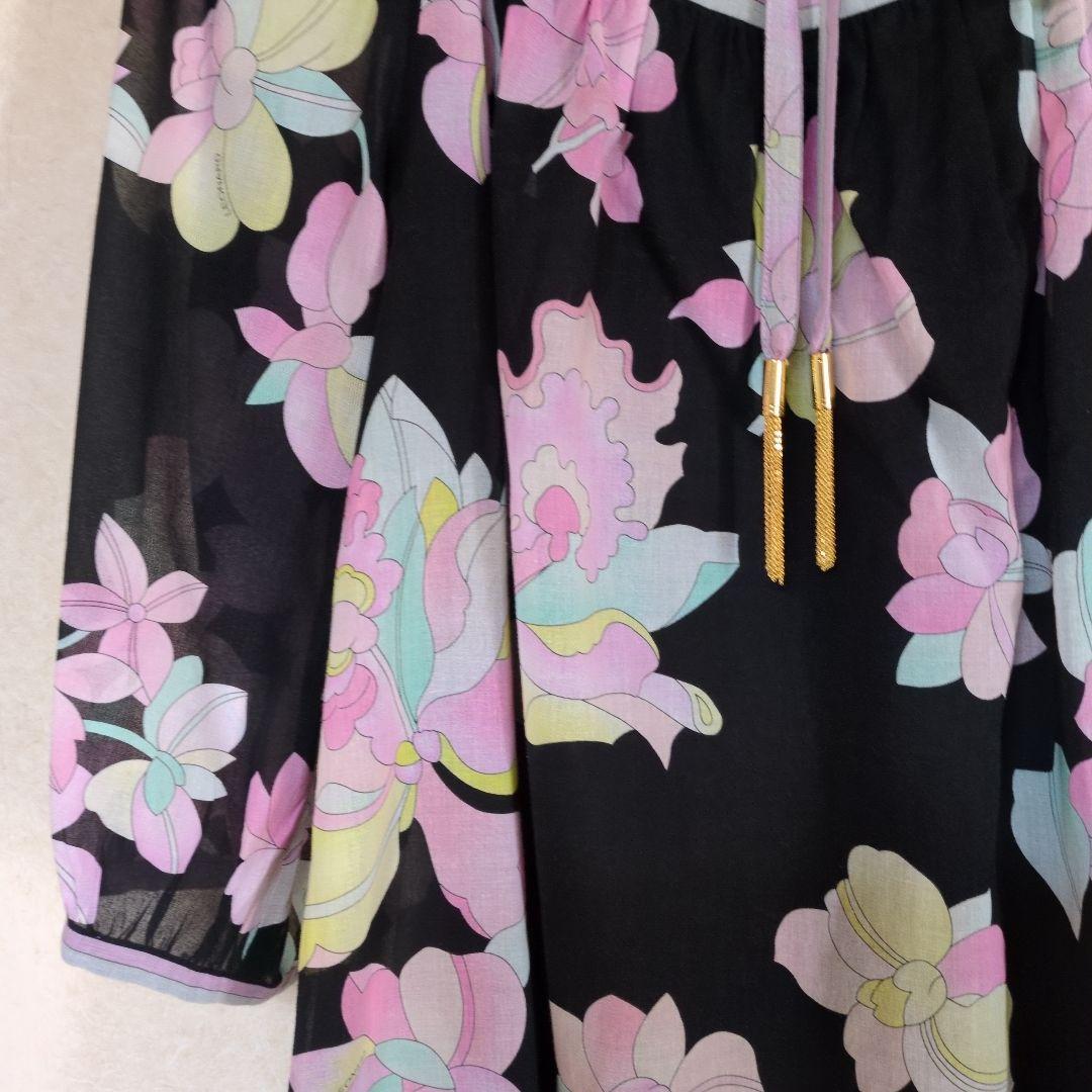 近年人気プリントLEONARD FASHION 花柄７分袖チュニック