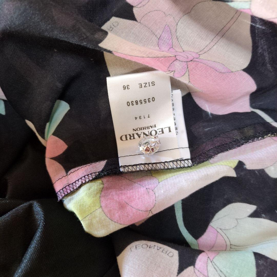 近年人気プリントLEONARD FASHION 花柄７分袖チュニック