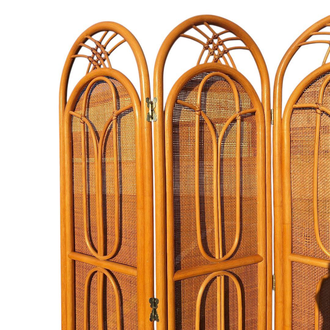 KOIZUMI ラタン衝立 4連 高さ150cm 廃盤 希少 小泉産業製