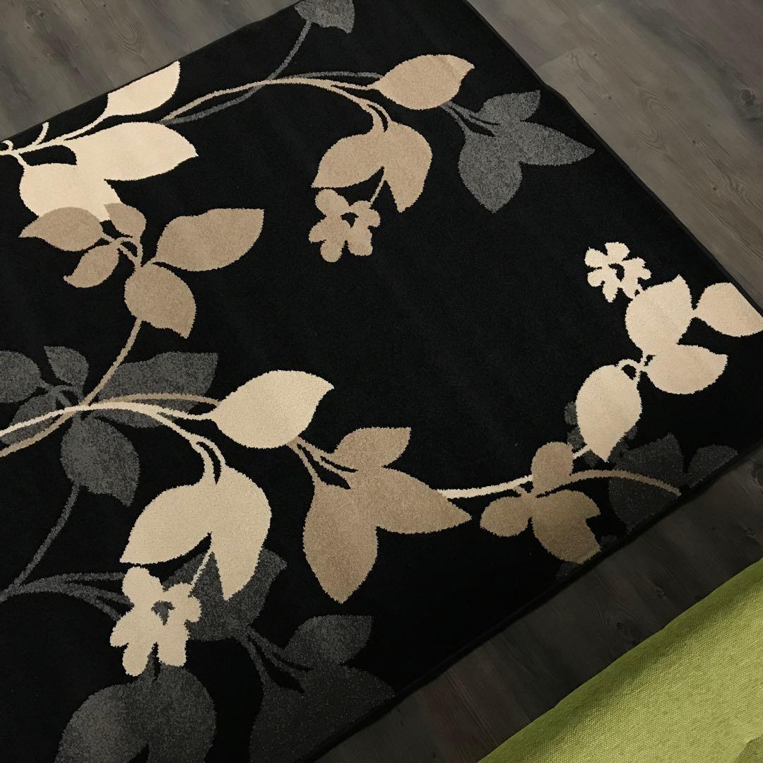 ラグ ラグマット 160x228cm カーペット ブラック ウィルトン織