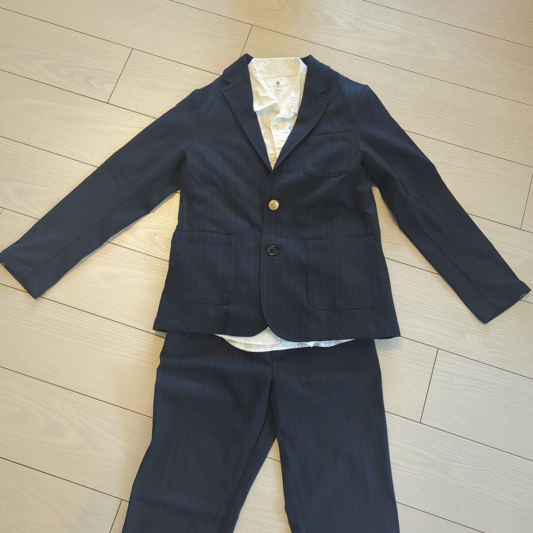 ARCH&LINE ネイビー ストライプスーツ 145-155