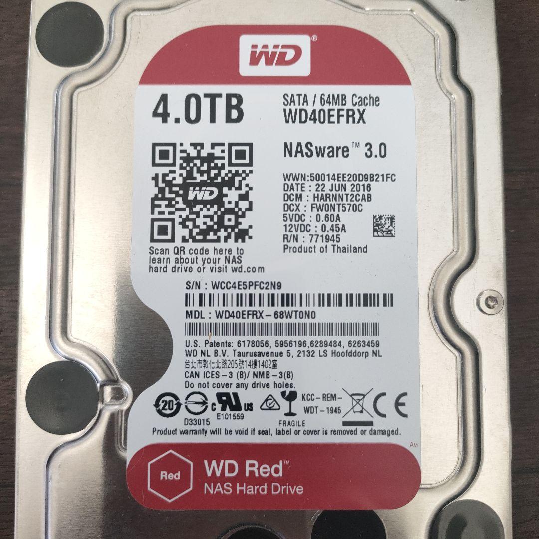 内蔵型ハードディスクドライブ WesternDigital RED HDD 4TB