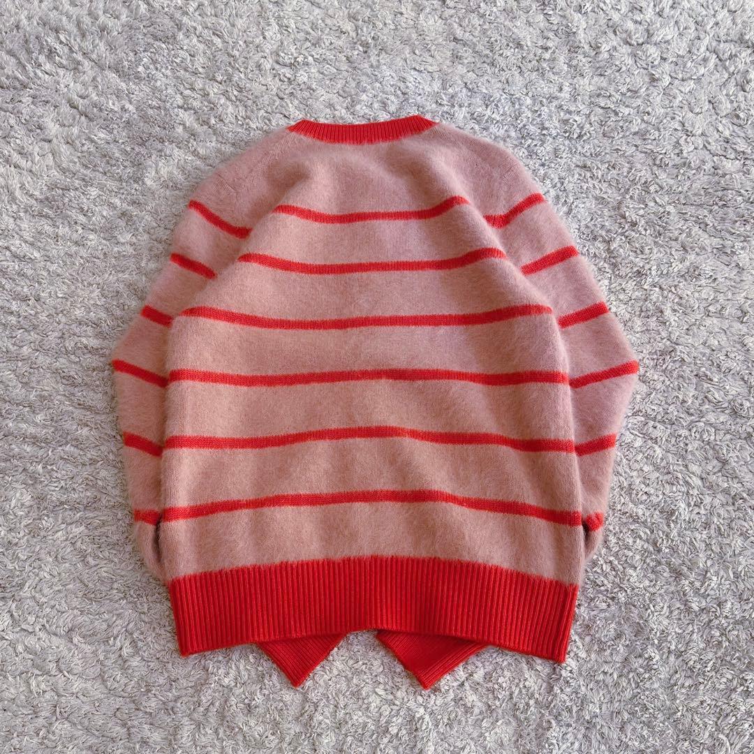 希少•美品【カシミヤmixウール／シャギーニット】アナイ／ボーダー柄カーディガン