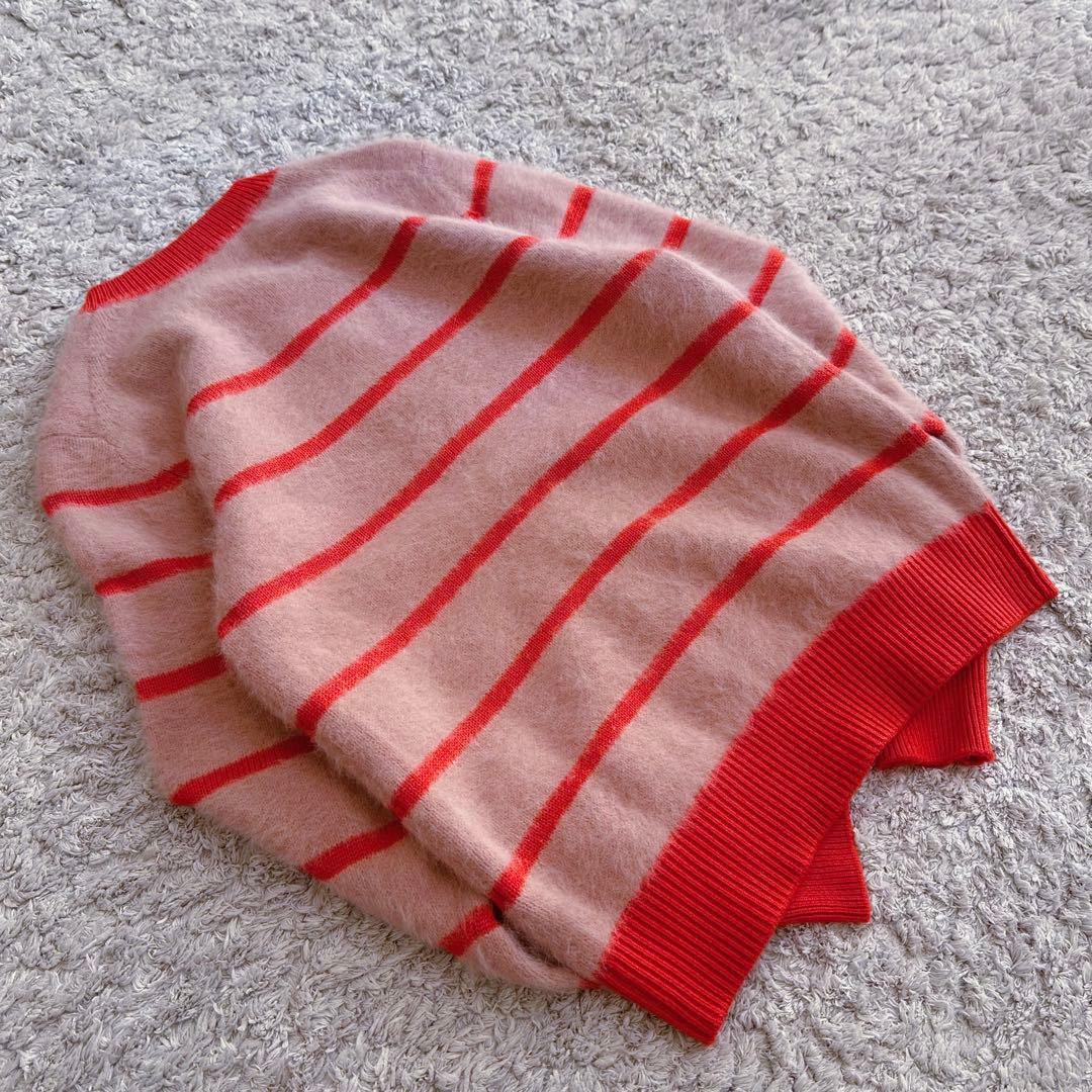 希少•美品【カシミヤmixウール／シャギーニット】アナイ／ボーダー柄カーディガン