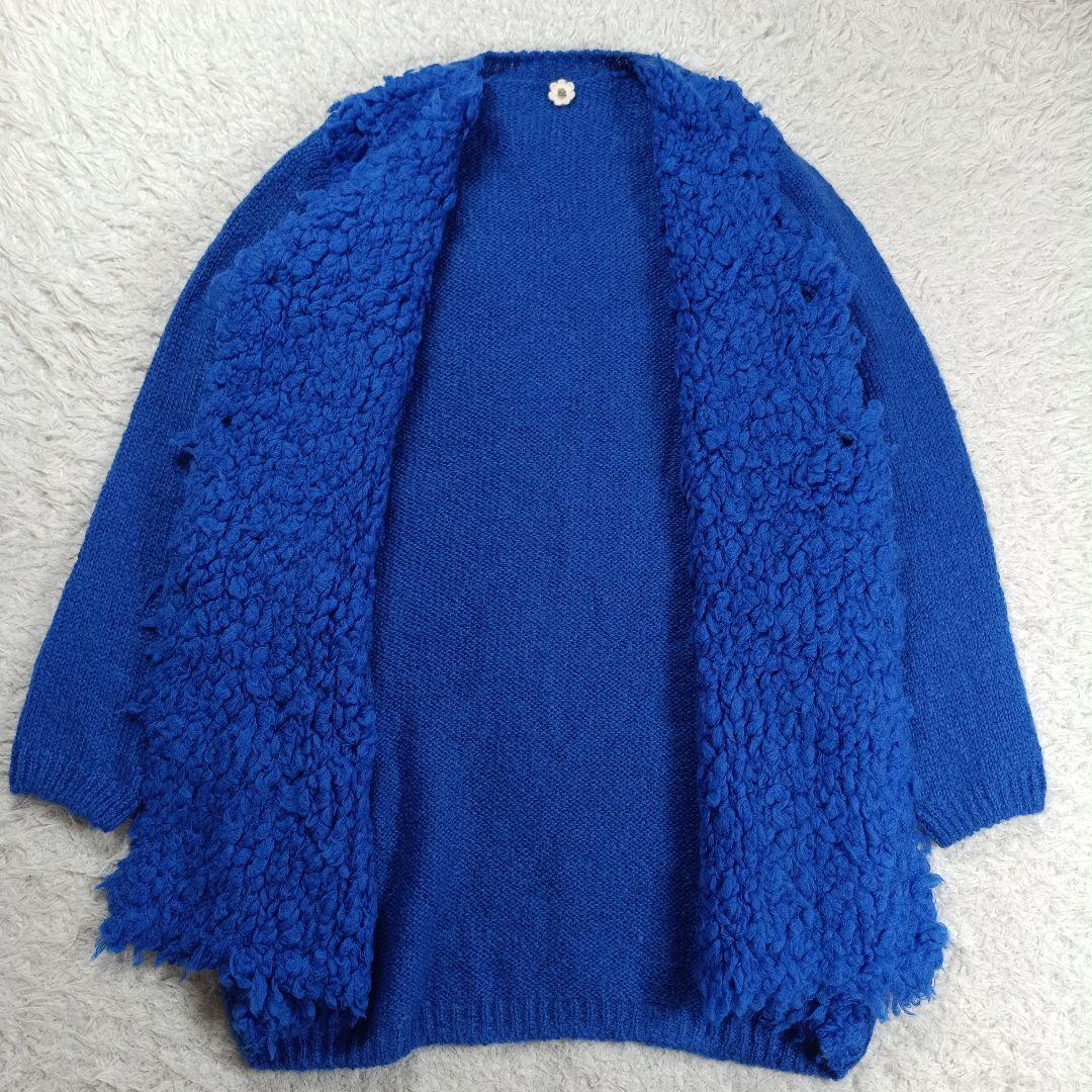 美品✨45R　モヘヤファー　上質タムロングカーディガン　3　コート　羽織