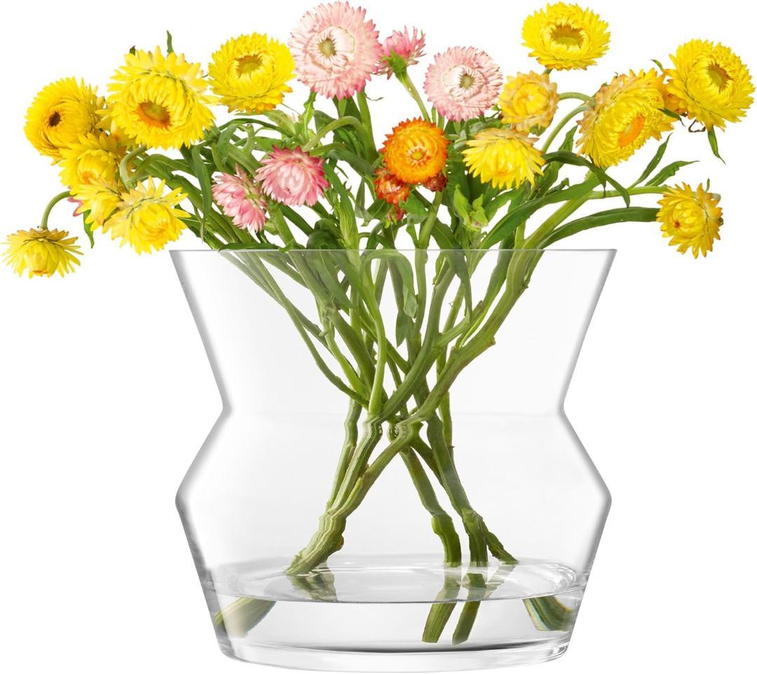 N　LSA ガラス フラワーベース ランタン 高さ23cm おしゃれな花瓶