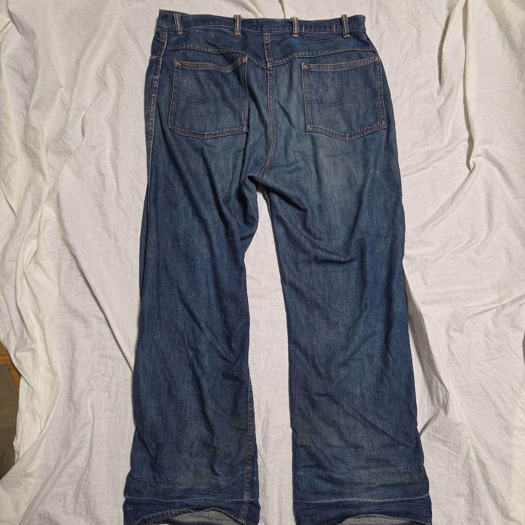 ​激レア 40s 大戦期 ペインターパンツ 股リベ ドーナツボタン 濃紺 W40