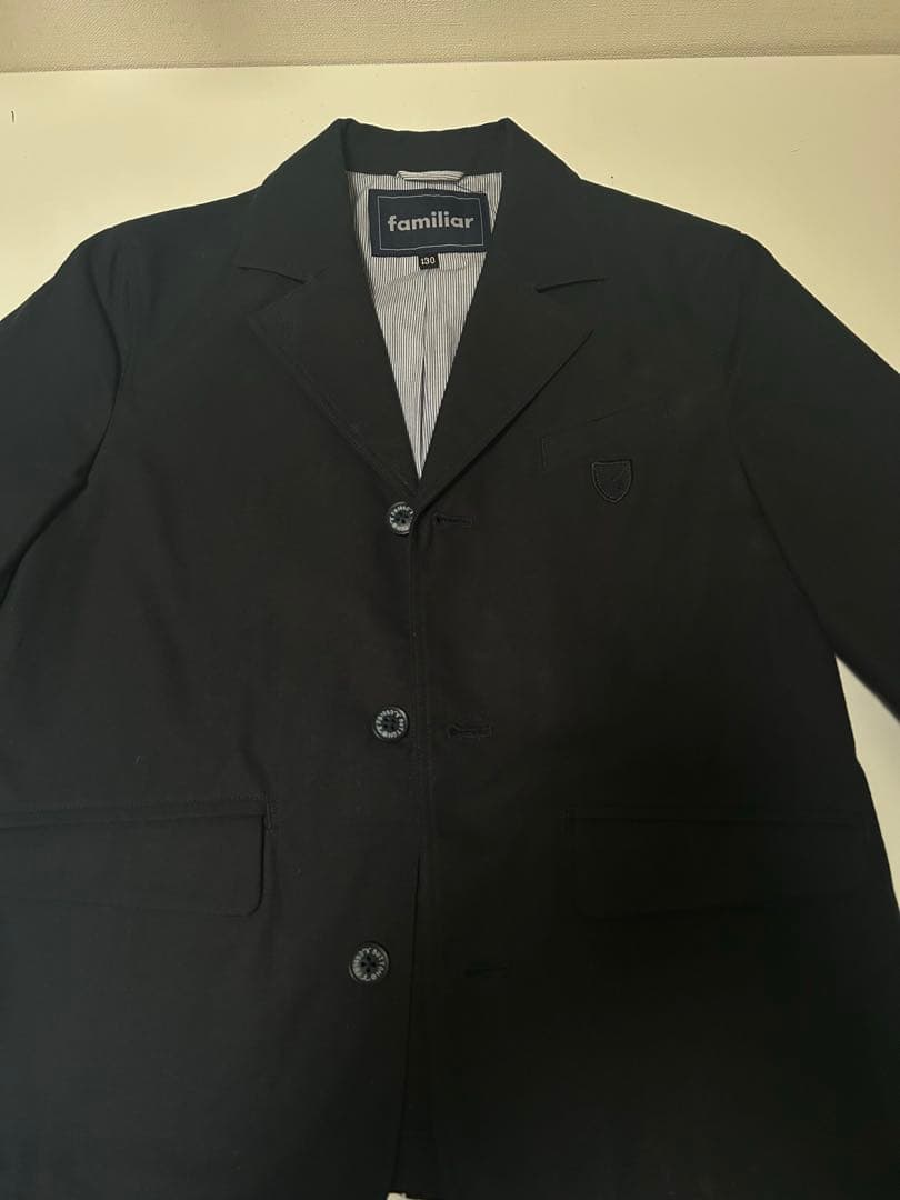 美品　ファミリア 130 キッズ　フォーマルスーツ　紺　男の子