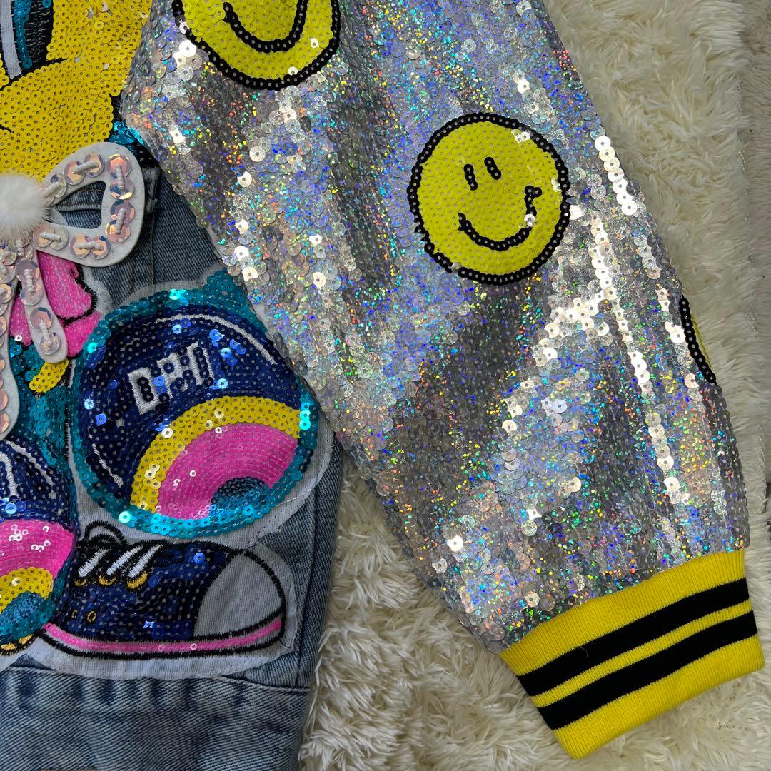 Tweety Bird デニムジャケット 新品タグ付き スパンコールとニコちゃん