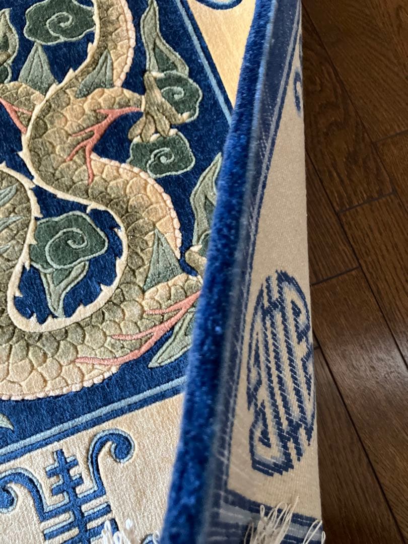 中国シルク100%段通: 120段手織り、186cm✖️122cm絨毯、カーペット